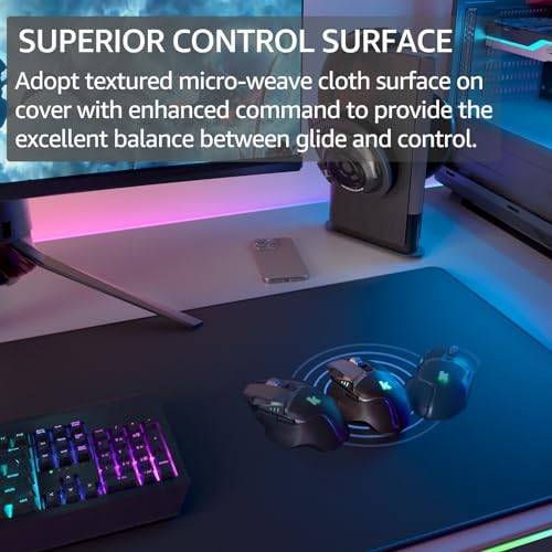 KTRIO Large Gaming Mouse Pad Desk Mat for Gamer, 35.4" x 15.7", Black, XXXL