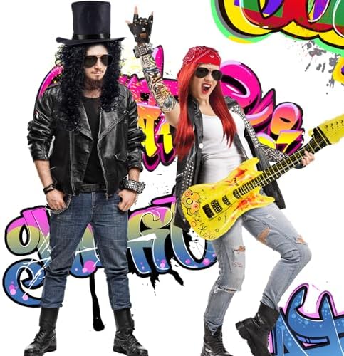 Mepase 3 Set Rocker Costume Men Women Rock and Roll Party Cosplay