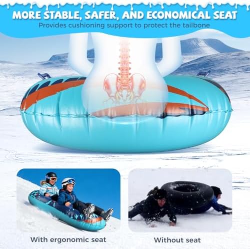 75 Inch Inflatable Snow Tube for 2 Persons