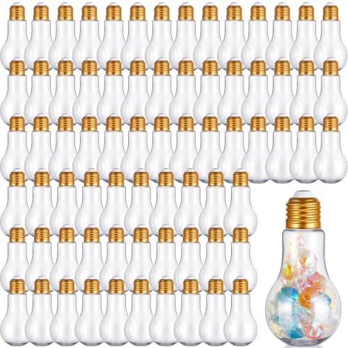 Tessco for you 1 Pcs 6.8 oz/ 200 ml Plastic Light Bulb Jars, Gold