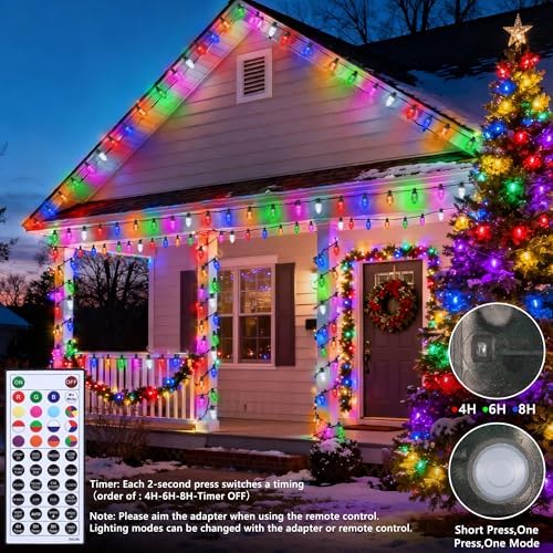 iBaycon C9 Halloween Lights, 65FT 100 LED Color Changing, Connectable