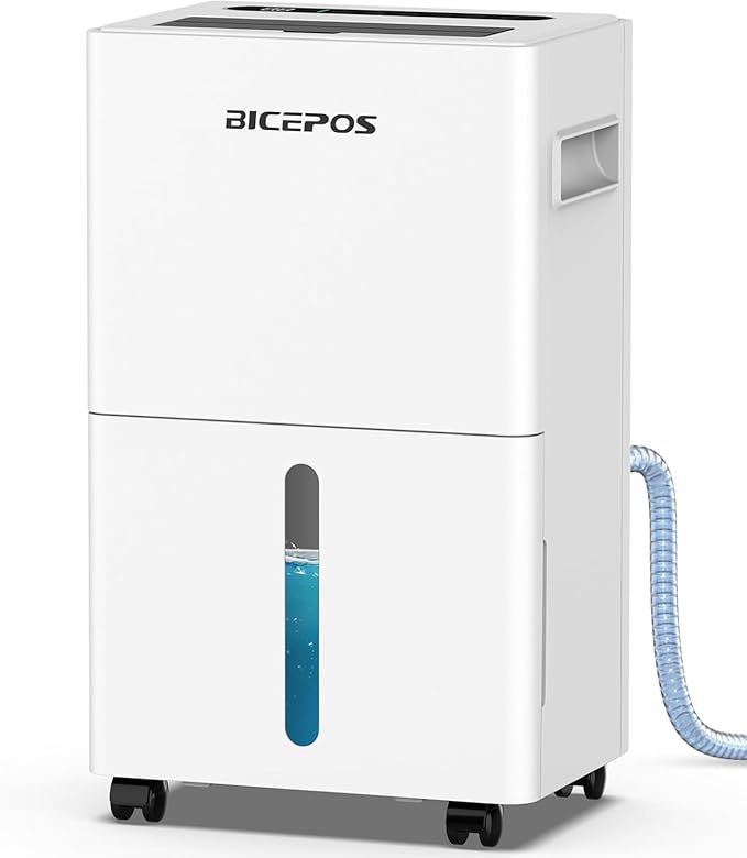 Bicepos 1500 Sq.Ft Dehumidifiers for Home, 21 Pints Dehumidifier for Basement, Bathroom, Bedroom, Large Room, 3 Modes, Auto Defrost, Intelligent Humidity Control, 24H Timer