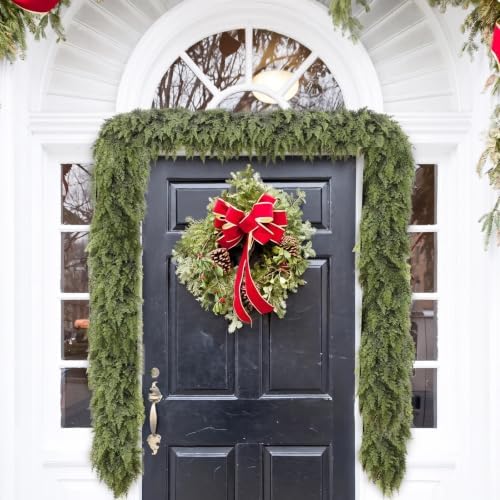 Deluxe 9 FT Artificial Christmas Cedar Garland 240 Larger Tips
