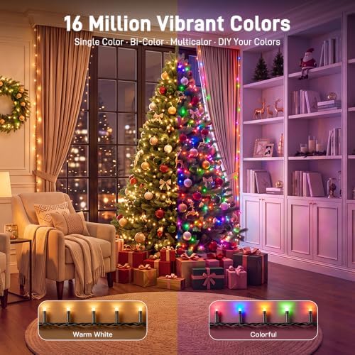 Ollny Smart Christmas Lights,131FT 400 LED RGBW Color Changing String Light