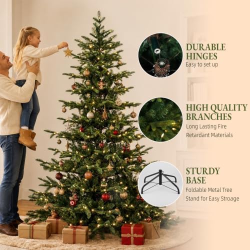 7.5ft Prelit Layer Christmas Tree with 450 Warm White LEDs