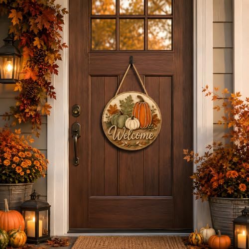 Fall Decor - Fall Welcome Sign for Front Door | Thanksgiving Decorations