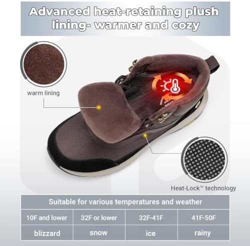 FitVille Men's Winter Boots,Extra Wide Width Thick Fur Lined Snow Boots