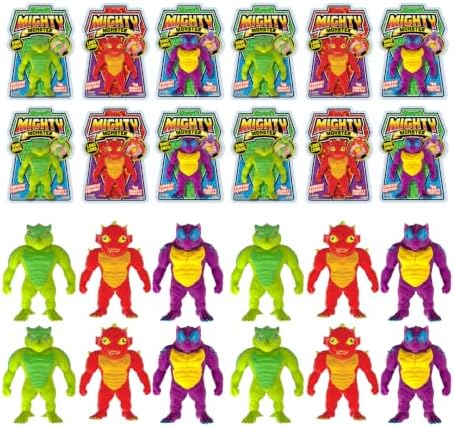 JA-RU Mighty Monster Squish Stretchy Figures, 12-Pk (4 of Each), 3+