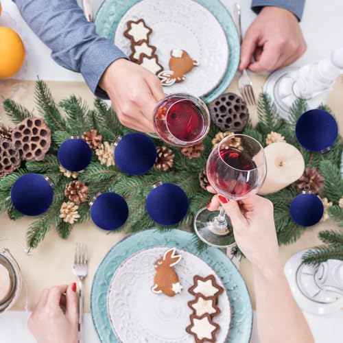 Foilswirl 36 Pcs Navy Blue Velvet Christmas Balls, 2.36", 2.76", 3.15"