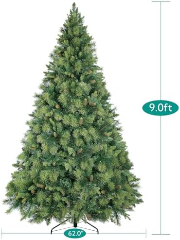 Naomi Home Vail 9ft Artificial Prelit Pine Cone Christmas Tree