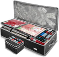 Hearth & Harbor Wrapping Paper Storage Container with Ribbon Storage Organizer - Christmas Storage Bag with Extra Interior Pockets - Gift Wrapping Organizer Storage Fits Up to 26 Rolls of 40" Length
