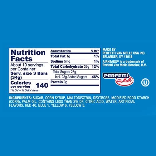 Airheads Candy, Variety Bag, Individually Wrapped Assorted Fruit Mini Bars, Party, Non Melting, 12oz (1 Bag) (Pack of 3)