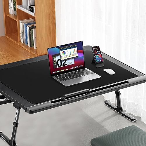 Cacoy 36"x20" XXL Leather Desk Mat Black, Waterproof Desk Blotter Protector