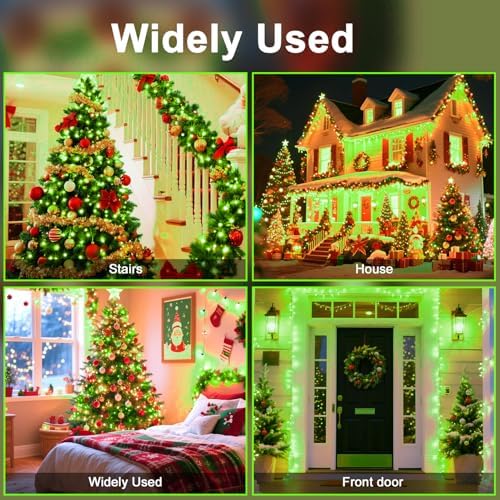 196 FT 500 LED String Lights Outdoor Indoor, Christams String Lights Waterproof 8 Modes & Timer, Fairy Lights Plug in for Bedroom, Weeding, Patio, Party, Christmas Decor (Green)