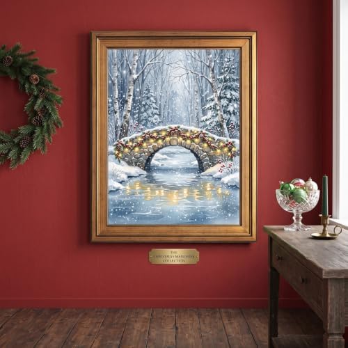 Framed Snowy Bridge Winter Art Print Gold Frame Inch 8x10