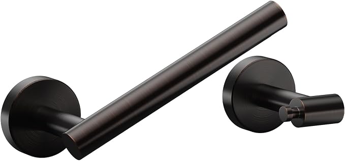 FORIOUS Toilet Paper Holder Wall Mount, Stainless Steel Rustproof Double Post Pivoting Tissue Roll Holder for Bathroom, Commercial Toilet Paper Dispenser, Oil Rubbed Bronze
