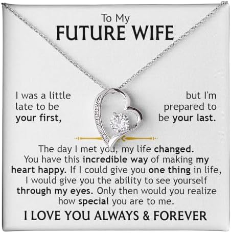 To My Future Wife Necklace From Husband, To My Wife Necklace, Soulmate Necklace For Women, Future Wife Jewelry, Birthday, Christmas, Valentine Gifts For Girlfriend Message Card