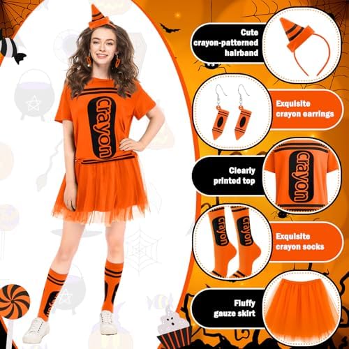 7 Pcs Crayon Costume Set for Adults Women