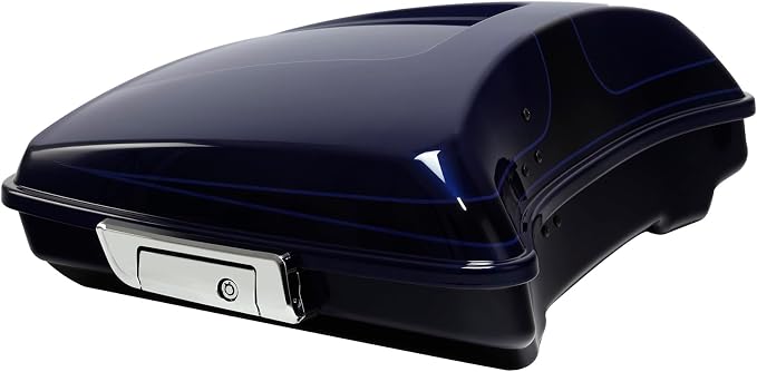 5.5" Razor Motorcycle Trunk W/Latch Key Fit For Harley 2014-2025 Touring CVO Road King Street Glide Electra Glide Ultra Limited Pack Zephyr Blue/Black Sunglo