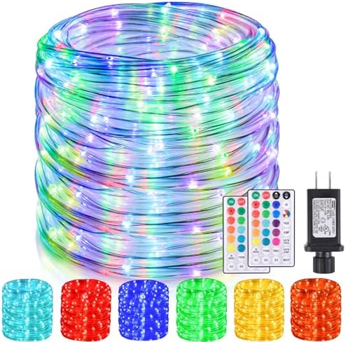 Nazuwke 164Ft Rope Lights Outdoor, 500 LEDs String Lights with Remote