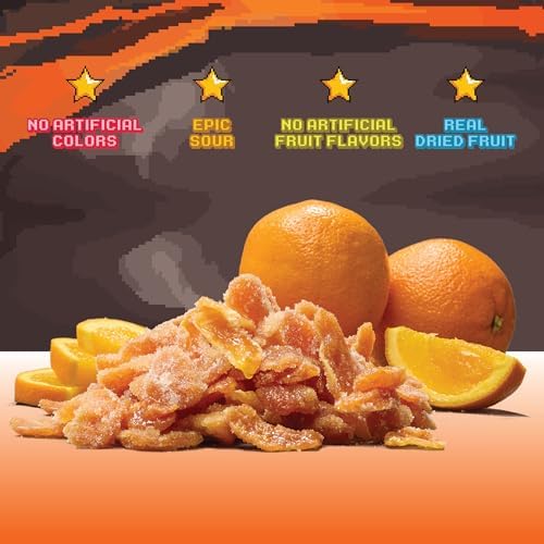 Final Boss Sour Candy | Level 4 Souranges, 4 Packs – Extreme Sour Fruit Chews with Real Dried Oranges, No Artificial Colors, No Artificial Fruit Flavors, Low Calorie Snack for Kids, Teens, Adults, Lunch Boxes