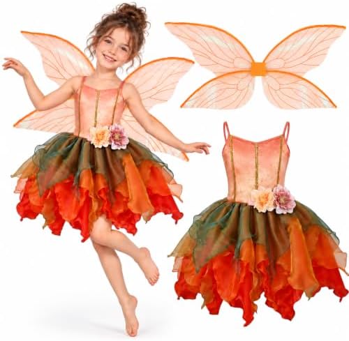 Latocos Fairy Dress Costume for Girls, Toddler Fairy Dress Butterfly Wings