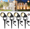 Dusk to Dawn Outdoor Lighting,3000K Warm White LED Landscape Spotlights with Photocell Sensor,Waterproof Spot Lights for Yard Flag Pole House Garden Tree(4 Pack)
