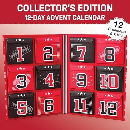 Texas Tech Merch 12-Day Holiday Ornament Advent Calendar Football Gift