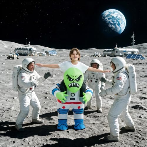 One Casa Inflatable Alien Costume for Kids,Blow Up Halloween Suit
