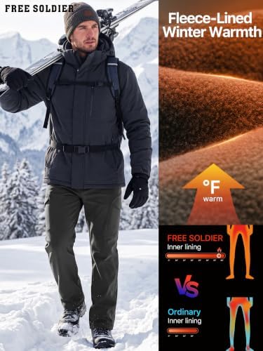 FREE SOLDIER Men's Outdoor Softshell Snow Ski Pants