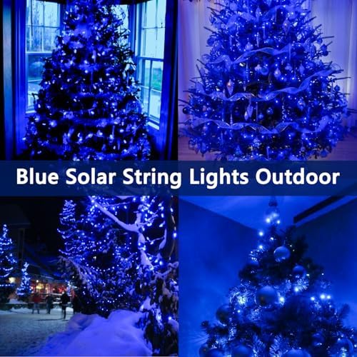 KAQ 2pack 500LED Solar String Lights Outdoor Waterproof Blue