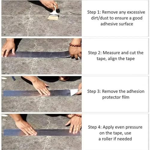 Waterproof Tape Butyl Tape Aluminum Foil Tape Butyl Tape Extra Thick god kvalitet Tape Anti Leakage Super Professional Aluminum Foil Adhesive Butyl Tapes Crack Repair for Wall Roof Pipe(20cm X 5 Meter