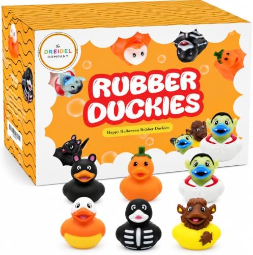 50-Pack Halloween Rubber Duck Toy Duckies for Kids, Fun Bath Birthday Gifts Baby Showers Summer Beach and Pool Activity, 2 Inches
