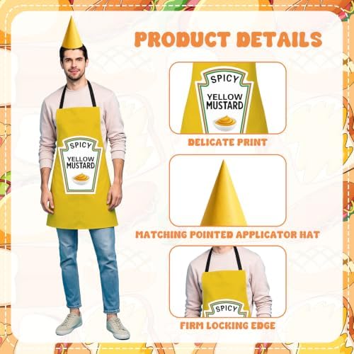 5 Pcs Ketchup Mustard Couples Costumes and Pet Hot Dog Costume