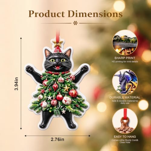 2026 Merry ChristmasWinter Ornament - Screaming Cat Christmas Decoration 3D Animal Decorations for Christmas Trees, Holiday Ornament, Holiday Party Gifts, Gift Ideas & Xmas Gift