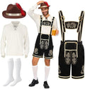 Spooktacular Creations Lederhosen Men Oktoberfest Outfit Costume, Halloween German Bavarian Costume for Adults Beer Festival