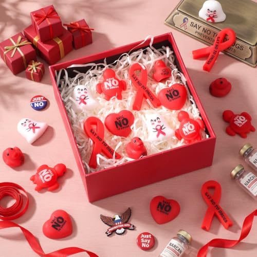Thenshop 84 Pcs Red Ribbon Week Anti Drug Awareness