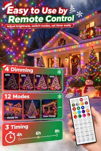 JMEXSUSS 800 LED RGB String Light Outdoor Indoor, Halloween Lights Plug in