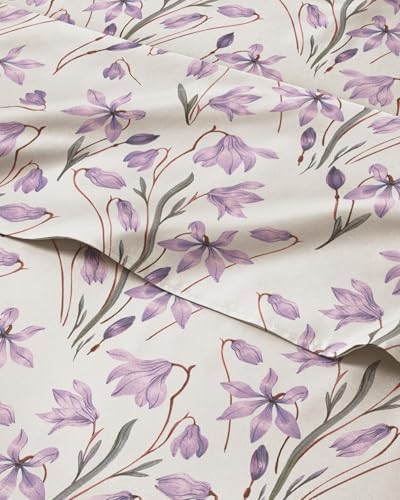 Cal King 4 Piece Boho Botanical Floral Sheet Set - Soft & Cooling - Iris
