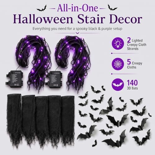Gilprop Halloween Party Decoration for Wall Stair Mantel Fireplace, Purple
