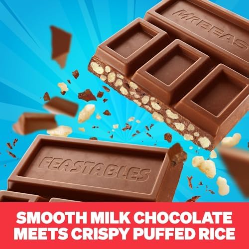 MrBeast Feastables Milk Chocolate Crunch Bar, Full Size, 24 Count