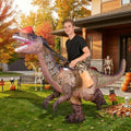 Adult Inflatable Riding Dinosaur Costume, Battery Fan Blow Up Suit for Cosplay & Halloween