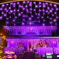 Purple Halloween Lights Outdoor 66ft Icicle Lights for Outside 640 LEDs