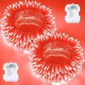 2 Pack 200 LED Battery Operated String Lights, Twinkle Fairy Lights Red