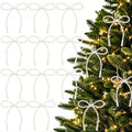 DIYDEC 18PCS Large Christmas Pearl Bow Ornament 7in Tree Hanging Decor