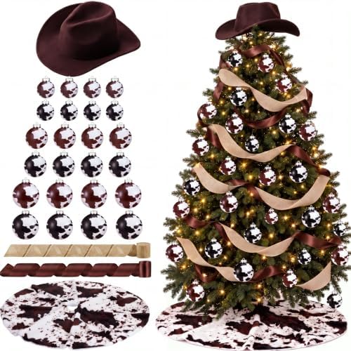 Sosation 29 Pcs Western Cowboy Christmas Tree Decor Complete Set