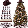 Sosation 29 Pcs Western Cowboy Christmas Tree Decor Complete Set