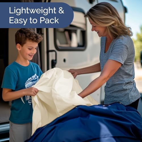 Short Queen Size 4 Piece Bed Sheet Set - RV Short Queen Sheets - Off White
