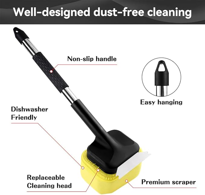 Grill Brush for Outdoor Grill,Grill Brush Bristle Free BBQ Grill Brush with Durable Scraper for Cast Iron/Stainless-Steel Grates, 2 BBQ Replaceable Grill Cleaner Brush, Gifts for Men/Dad