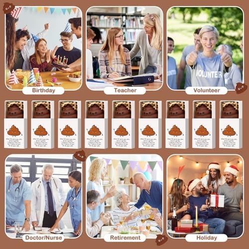 24 Sets Positive Funny Gifts Poo Stress Balls with Boxes
